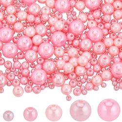 Akryl perle sortiment i pink nuancer. 4-12 mm. 1800 stk.